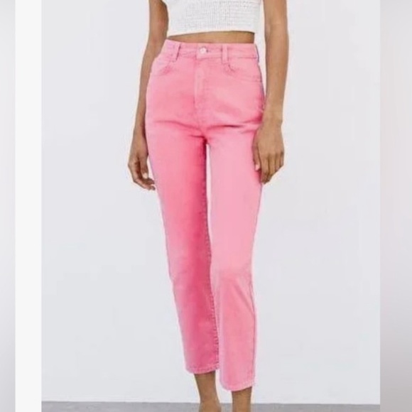 Zara Jeans Hot Pink Zara Mom Jeans Poshmark